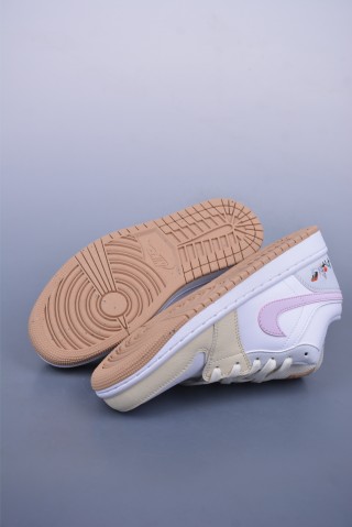 Air Jordan 1 Low 'White / Yellow / Purple' view 3