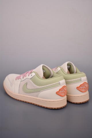 Air Jordan 1 Low 'Rice White / Pink / Green' view 2