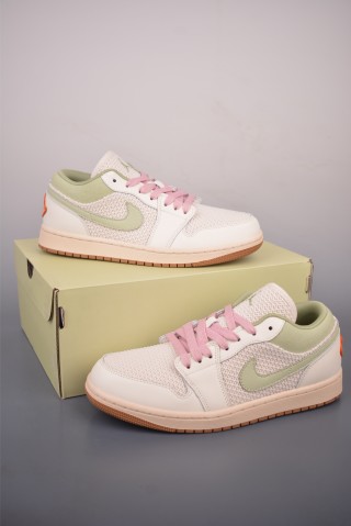 Air Jordan 1 Low 'Rice White / Pink / Green' view 5