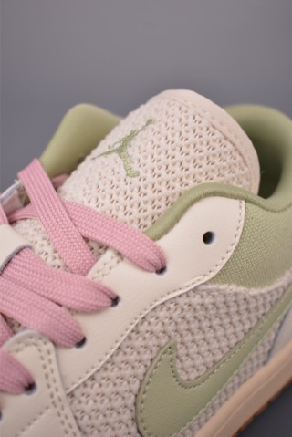 Air Jordan 1 Low 'Rice White / Pink / Green' view 7