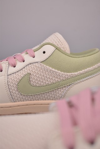 Air Jordan 1 Low 'Rice White / Pink / Green' view 8