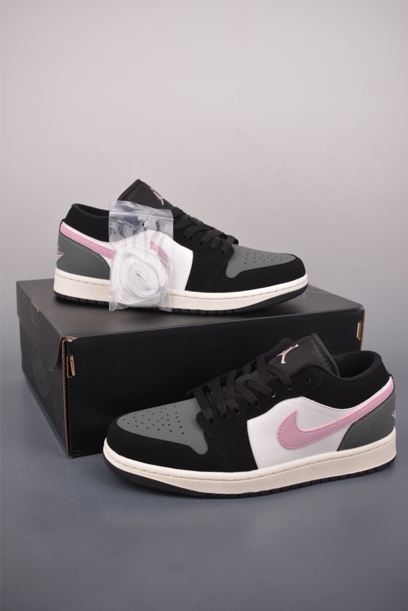 Air Jordan 1 Low 'Black / White / Pink' view