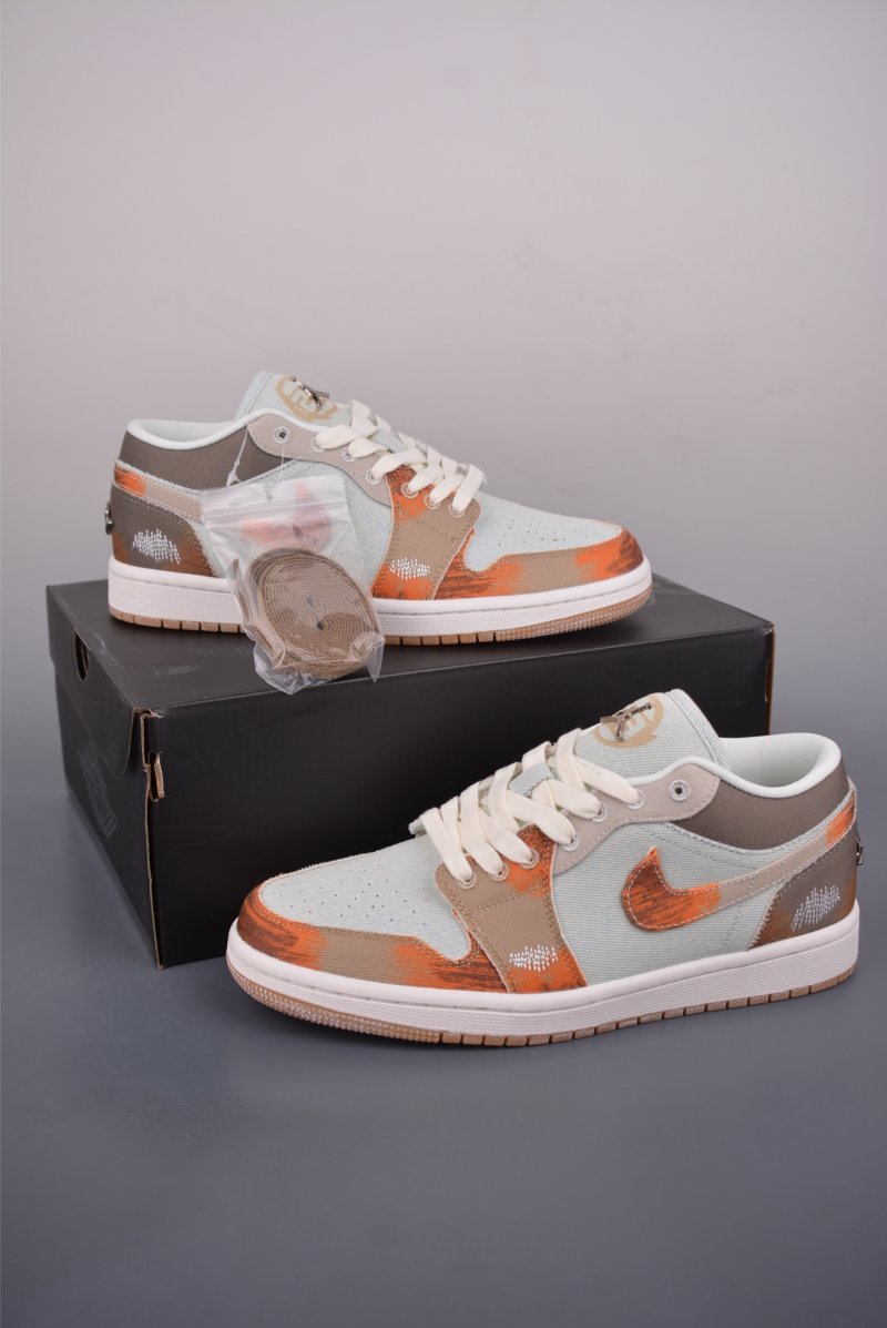 Air Jordan 1 Low 'Blue / Brown Canvas' view