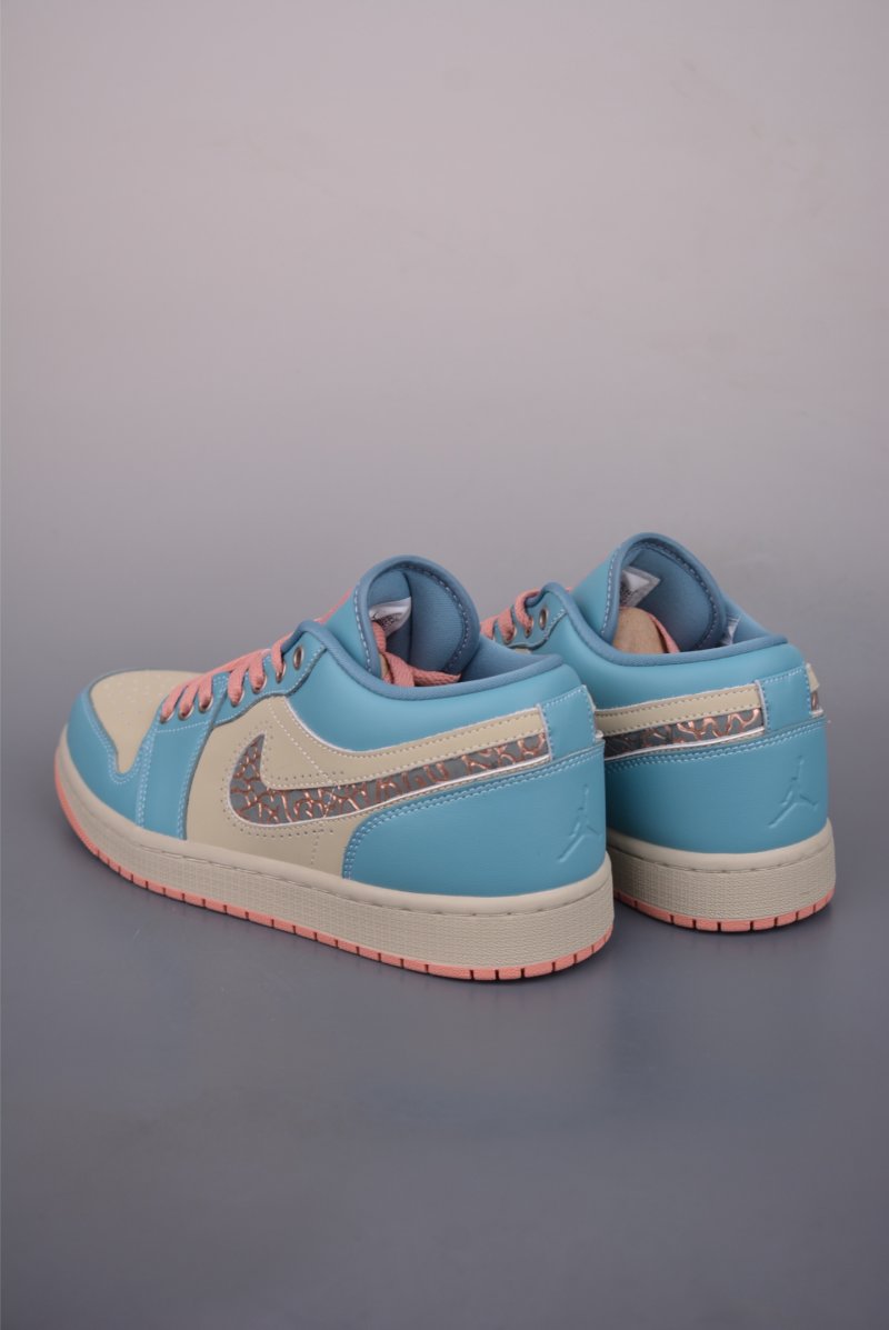 Air Jordan 1 Low 'Rice White / Blue / Pink' view