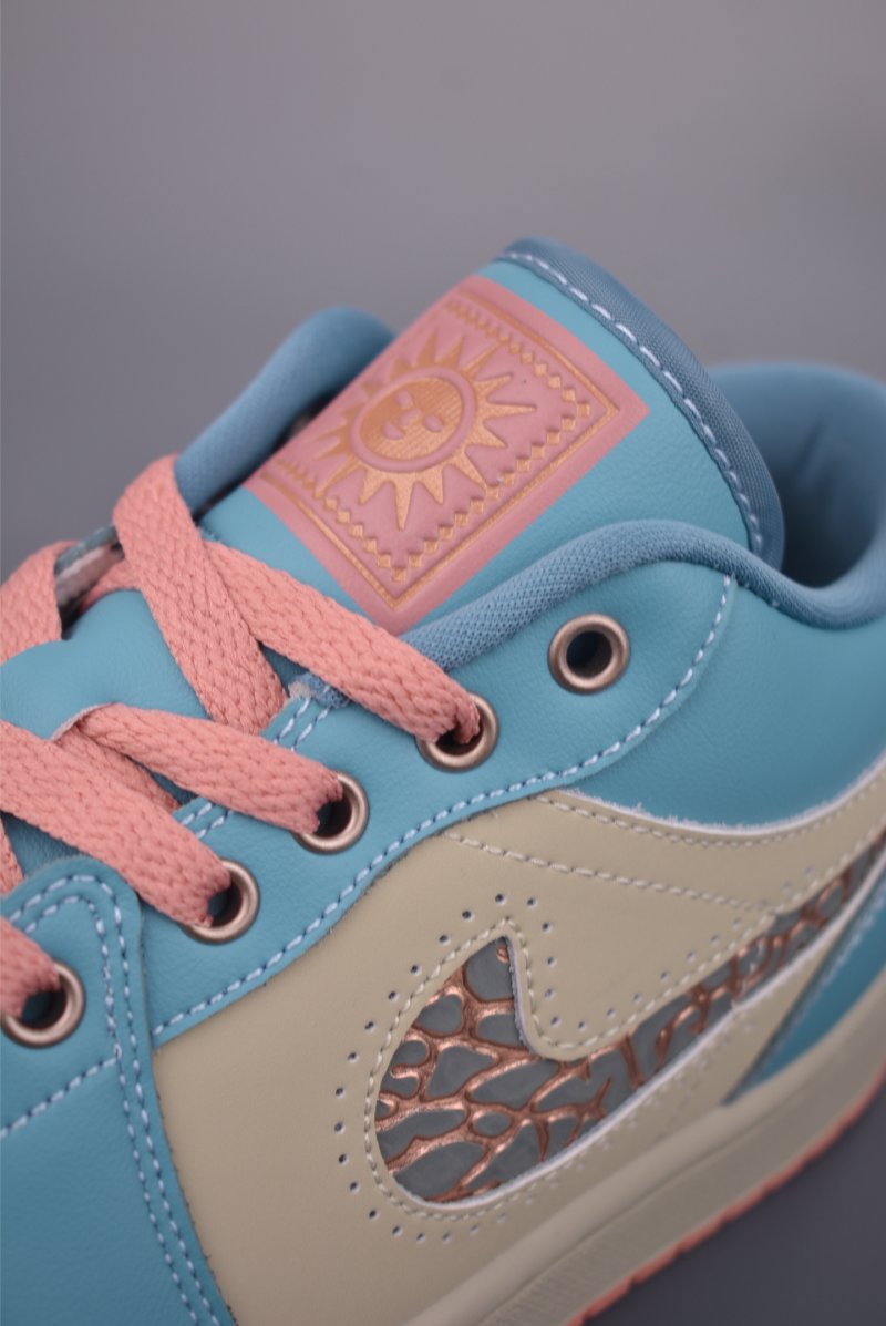 Air Jordan 1 Low 'Rice White / Blue / Pink' view