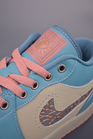 Air Jordan 1 Low 'Rice White / Blue / Pink' view 7