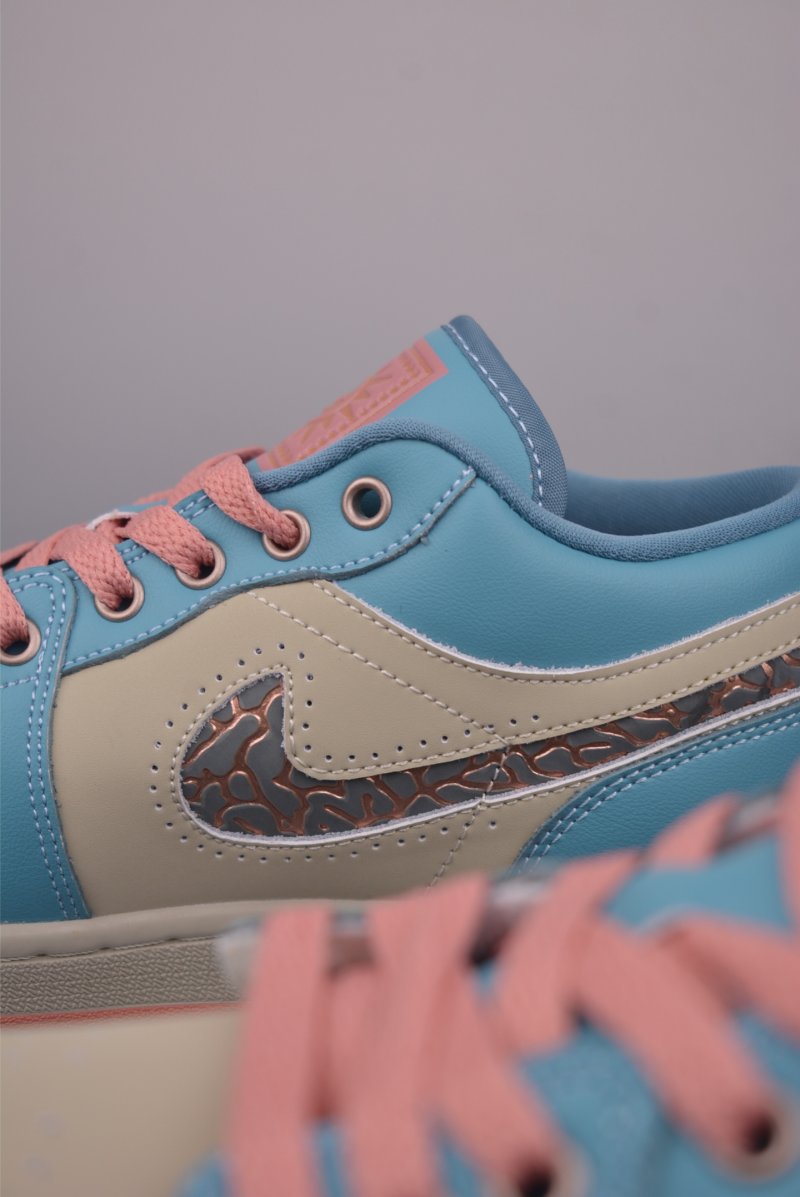 Air Jordan 1 Low 'Rice White / Blue / Pink' view