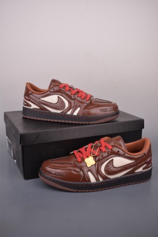 Air Jordan 1 Low 'White / Brown' view 5