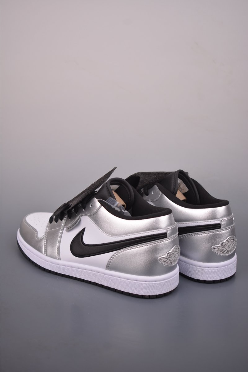 Air Jordan 1 Low 'White / Silver / Black' view