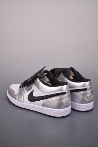 Air Jordan 1 Low 'White / Silver / Black' view 2