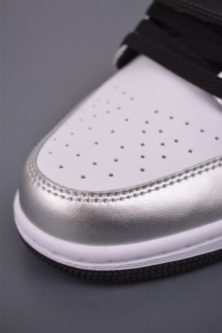 Air Jordan 1 Low 'White / Silver / Black' view 6