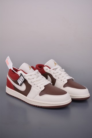 Air Jordan 1 Low 'White / Brown / Red' view 1