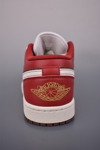 Air Jordan 1 Low 'White / Brown / Red' view 4