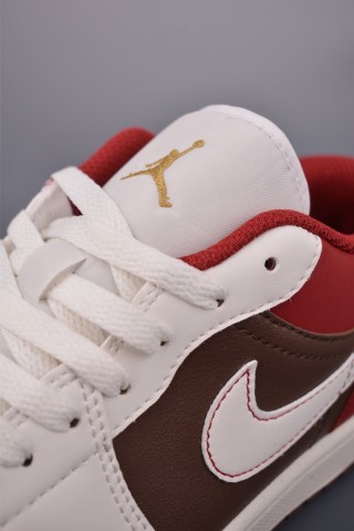 Air Jordan 1 Low 'White / Brown / Red' view 7