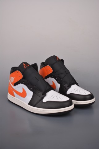 Air Jordan 1 Mid 'Black / White / Orange' view 1