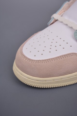 Air Jordan 1 Mid 'White / Blue / Pink' view 6