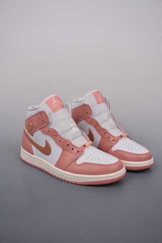 Air Jordan 1 Mid 'Rose Gold Pink' view 1