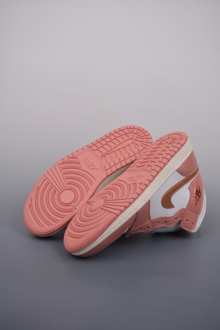 Air Jordan 1 Mid 'Rose Gold Pink' view 3