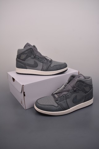 Air Jordan 1 Mid 'Smoke Grey' view 5