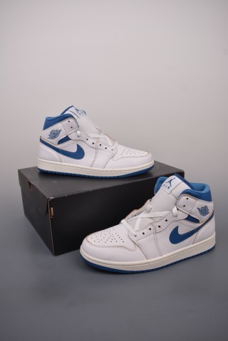 Air Jordan 1 Mid 'White / Blue' view 5