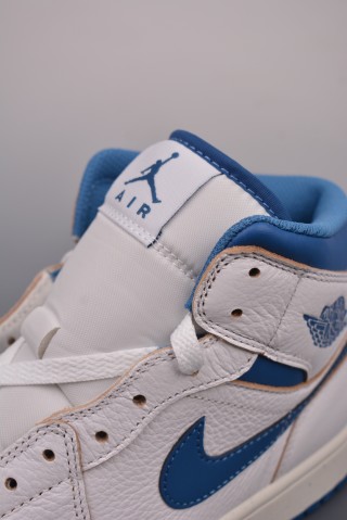 Air Jordan 1 Mid 'White / Blue' view 7