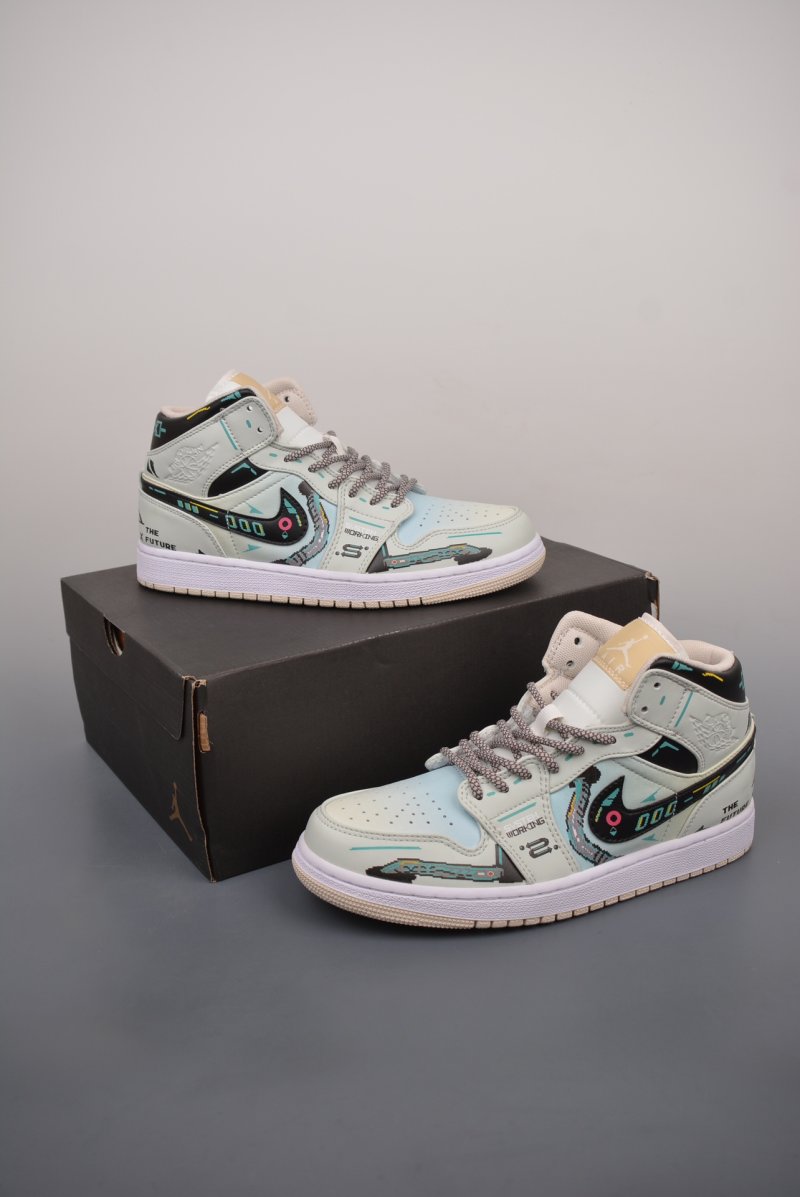 Air Jordan 1 Mid 'Cyberpunk' view
