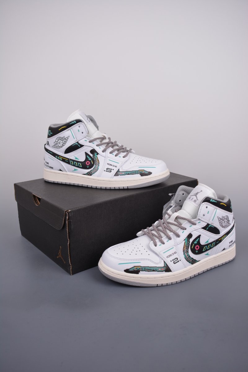 Air Jordan 1 Mid 'Cyberpunk' view