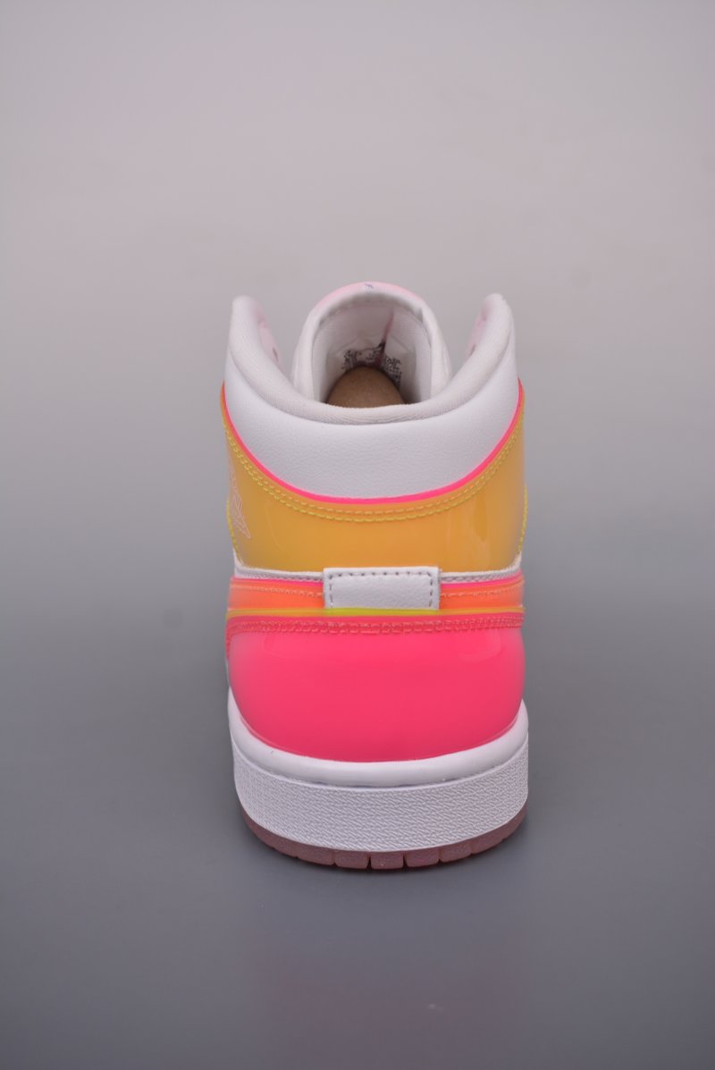 Air Jordan 1 Mid 'White / Yellow / Pink' view