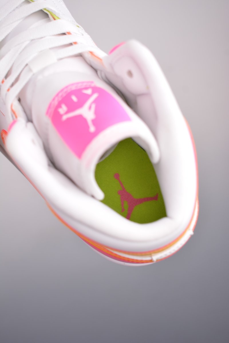 Air Jordan 1 Mid 'White / Yellow / Pink' view