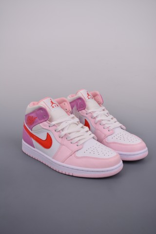 Air Jordan 1 Mid 'Purple / Pink Toe' view 1