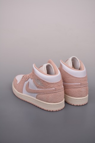 Air Jordan 1 Mid 'White / Pink Toe' view 2