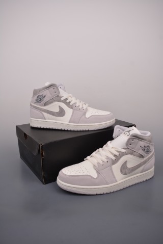 Air Jordan 1 Mid 'Grey / White Toe' view 5