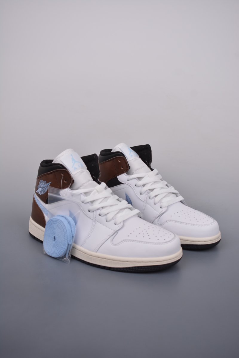 Air Jordan 1 Mid 'White / Brown'