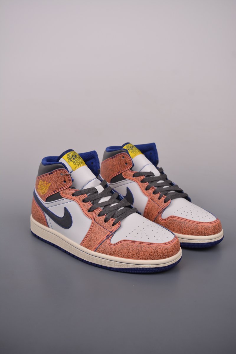 Air Jordan 1 Mid 'White / Orange Toe'