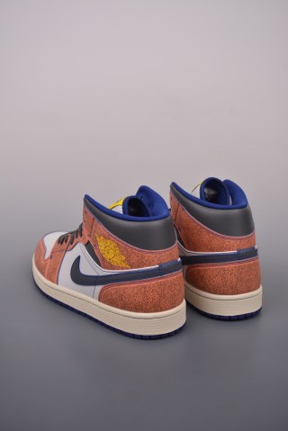 Air Jordan 1 Mid 'White / Orange Toe' view 2