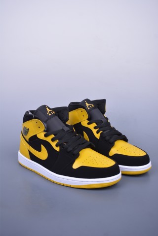 Air Jordan 1 Mid 'Black / Yellow' view 1