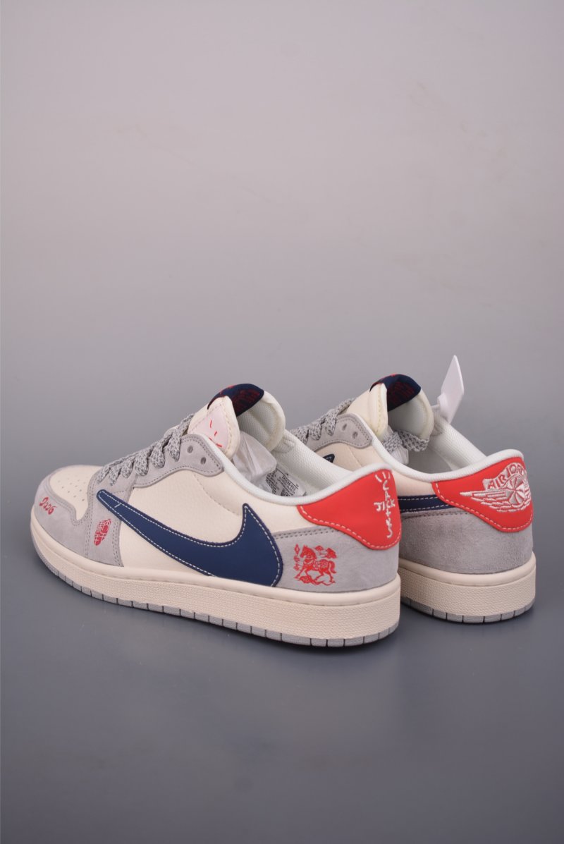 Fragment x Travis Scott x Air Jordan 1 Low 'Black / White / Blue' view