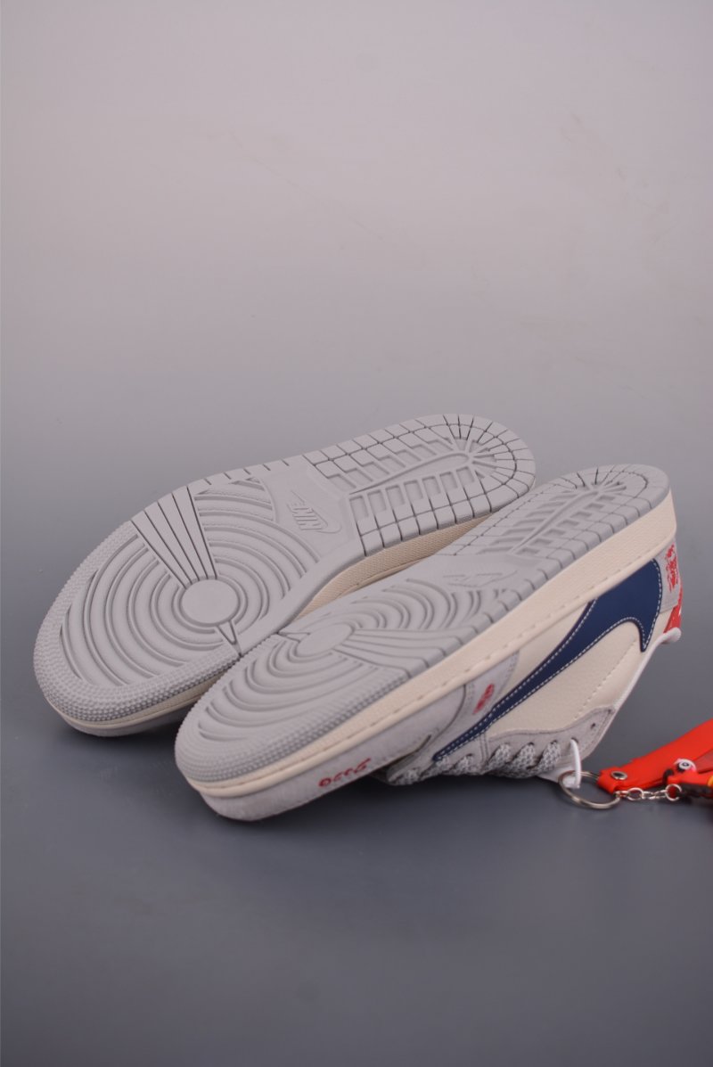 Fragment x Travis Scott x Air Jordan 1 Low 'Black / White / Blue' view