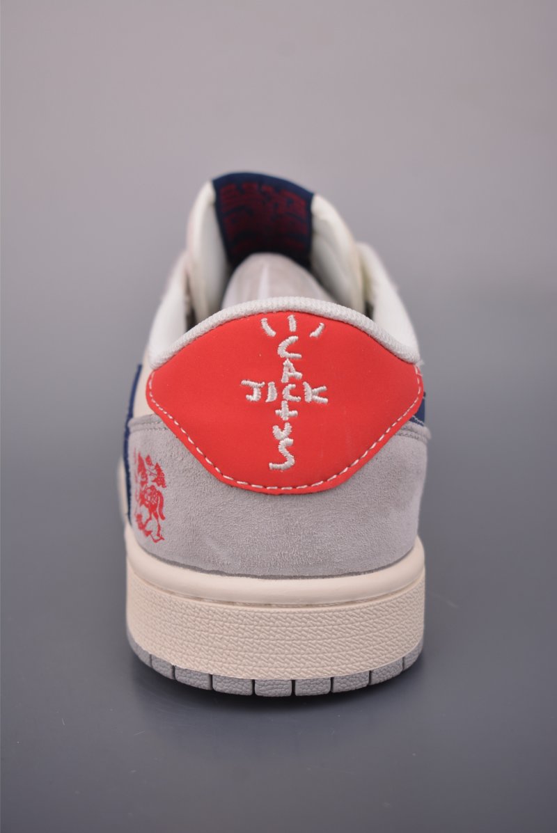 Fragment x Travis Scott x Air Jordan 1 Low 'Black / White / Blue' view