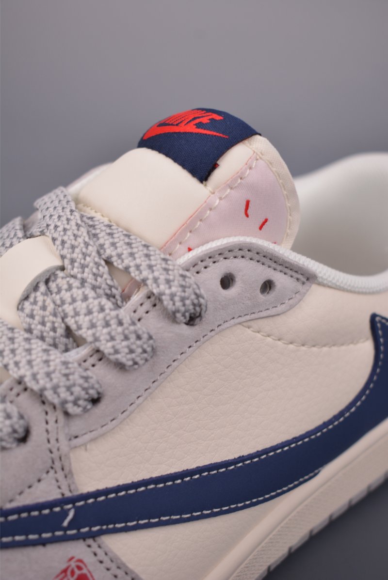 Fragment x Travis Scott x Air Jordan 1 Low 'Black / White / Blue' view