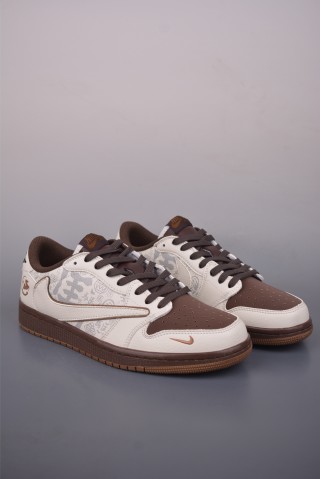 Fragment x Travis Scott x Air Jordan 1 Low 'Black / White / Blue' view 1