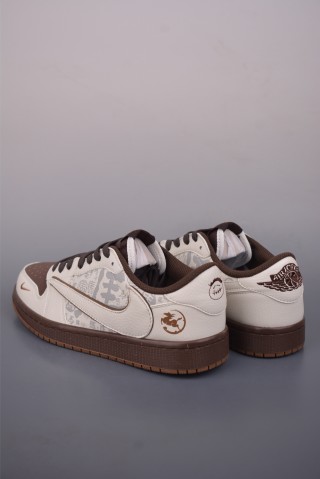 Fragment x Travis Scott x Air Jordan 1 Low 'Black / White / Blue' view 2