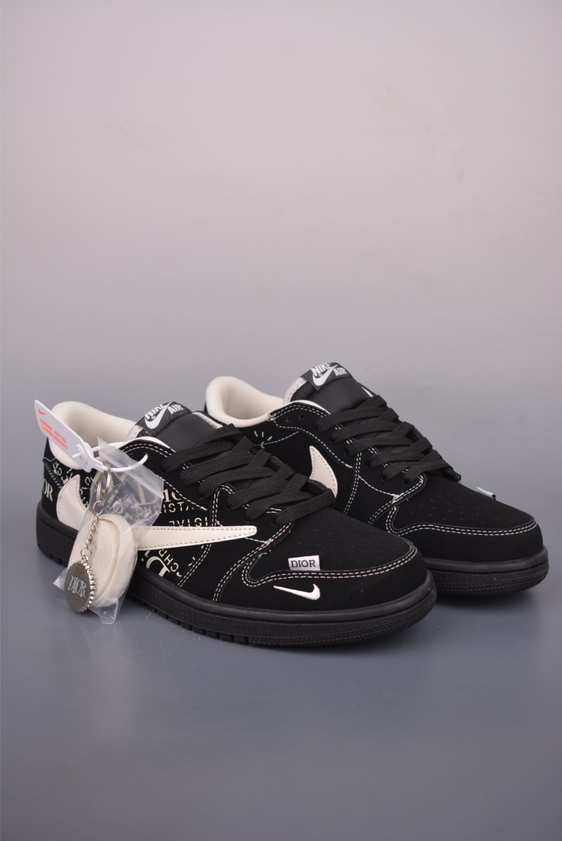 Fragment x Travis Scott x Dior x Air Jordan 1 Low 'Black / White / Blue'