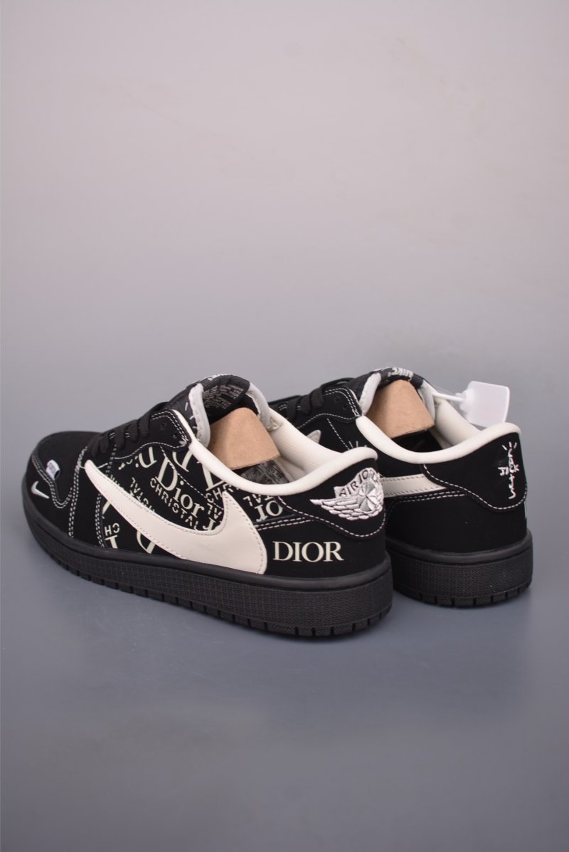 Fragment x Travis Scott x Dior x Air Jordan 1 Low 'Black / White / Blue' view