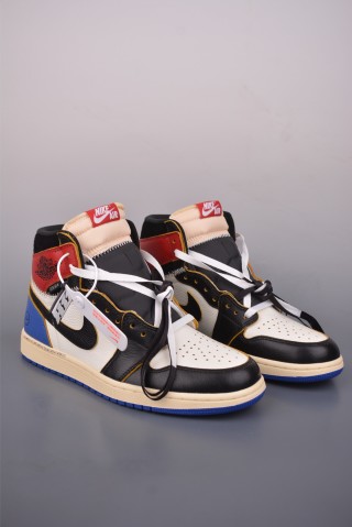 Union LA x Fragment Design x Air Jordan 1 High OG 'Black / White / Blue' view 1