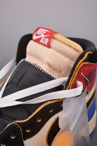 Union LA x Fragment Design x Air Jordan 1 High OG 'Black / White / Blue' view 7