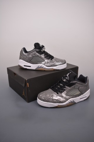 Air Jordan 5 Low 'Grey / Silver' view 5