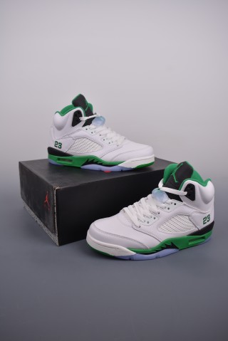 Air Jordan 5 Retro 'White / Green' view 5