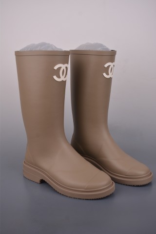 Chanel C Logo Rain Boot 'Black' view 1