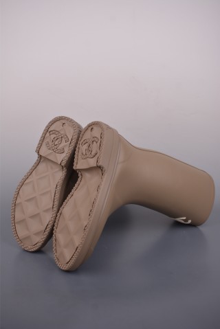 Chanel C Logo Rain Boot 'Black' view 3